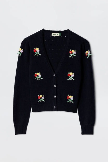 Merinda - Floret Embroidery Deep Navy