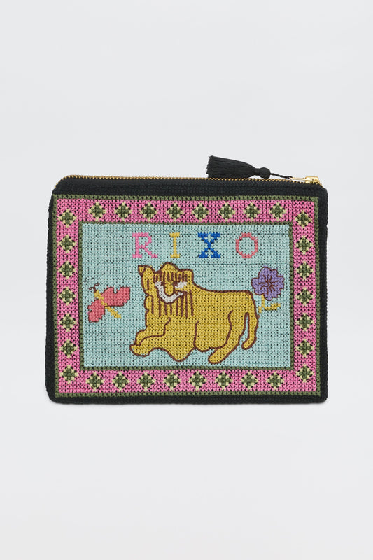 Beau  -  Mini Leo Cross Stitch Embroidery Charcoal