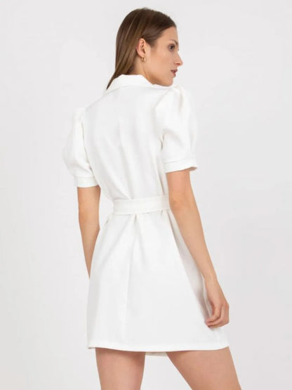 Tie Waist Short Sleeve Blazer Dress