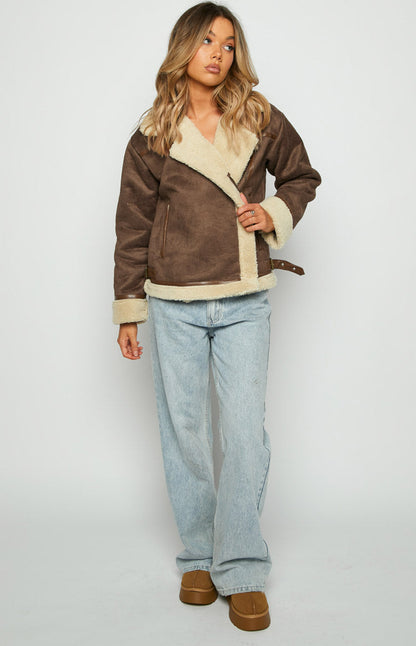 Aviator Brown Sherpa Jacket - PRE ORDER