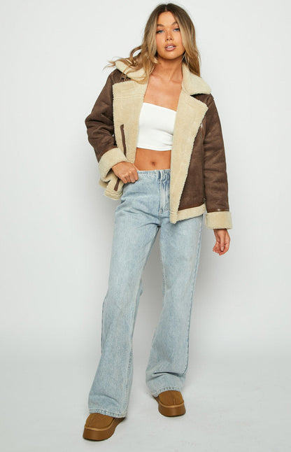 Aviator Brown Sherpa Jacket - PRE ORDER