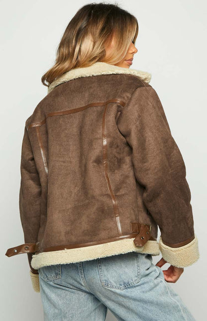 Aviator Brown Sherpa Jacket - PRE ORDER