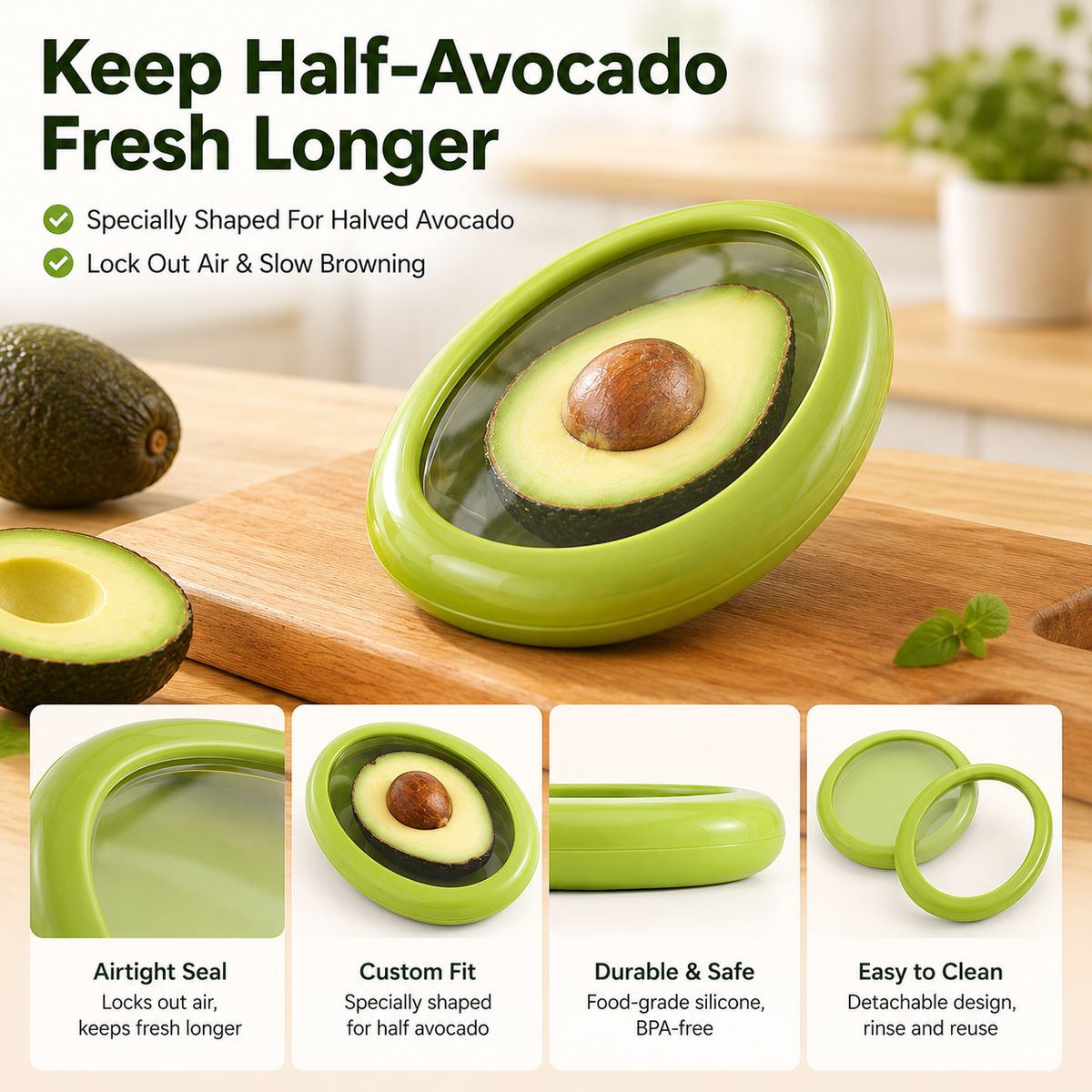 Reusable Silicone Food Storage Pods – 4-Piece Set