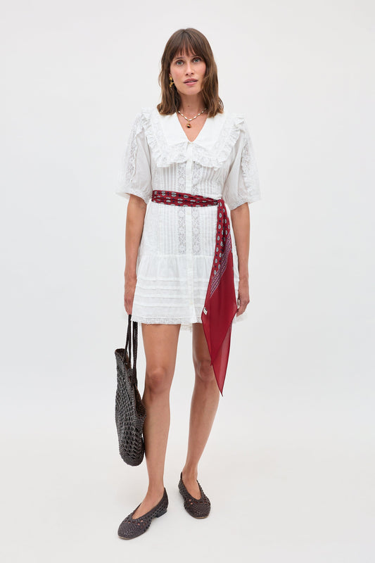 Dove  -  Pansy Embroidery White