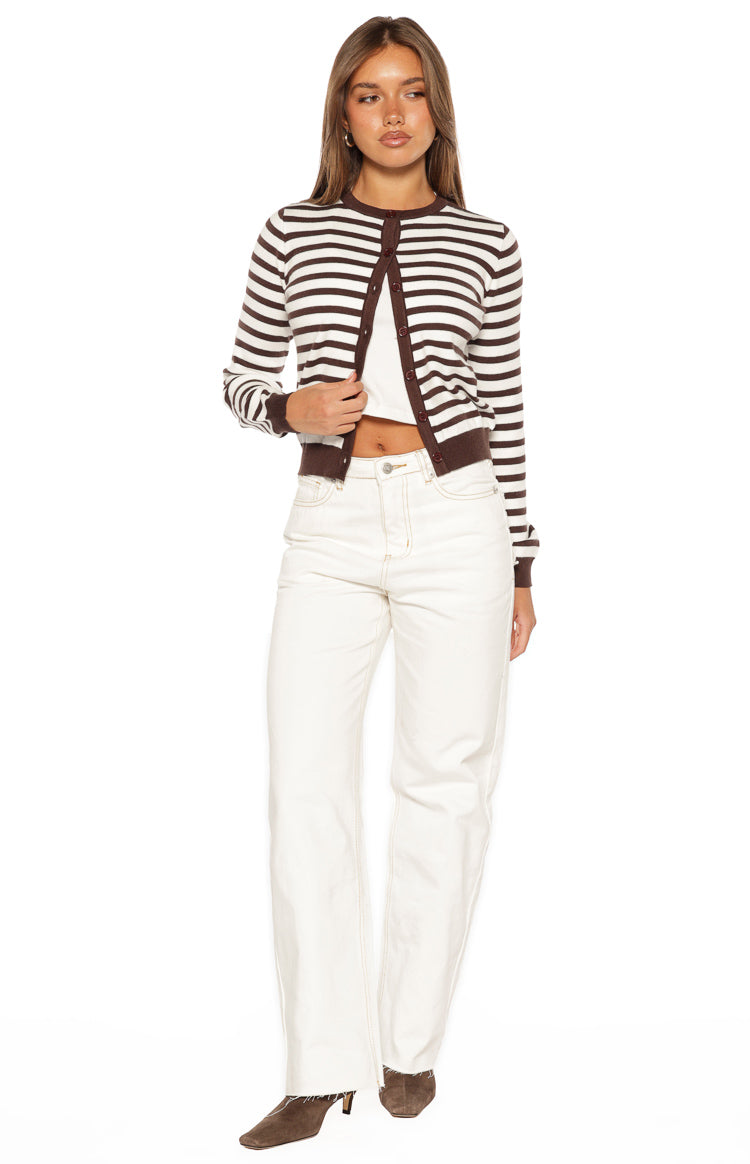 Felix Scallop Edge White Denim Jeans