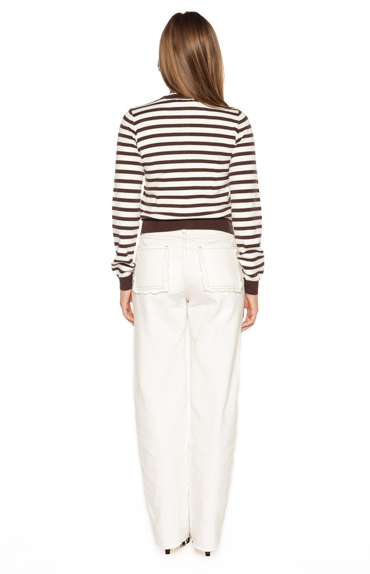Felix Scallop Edge White Denim Jeans