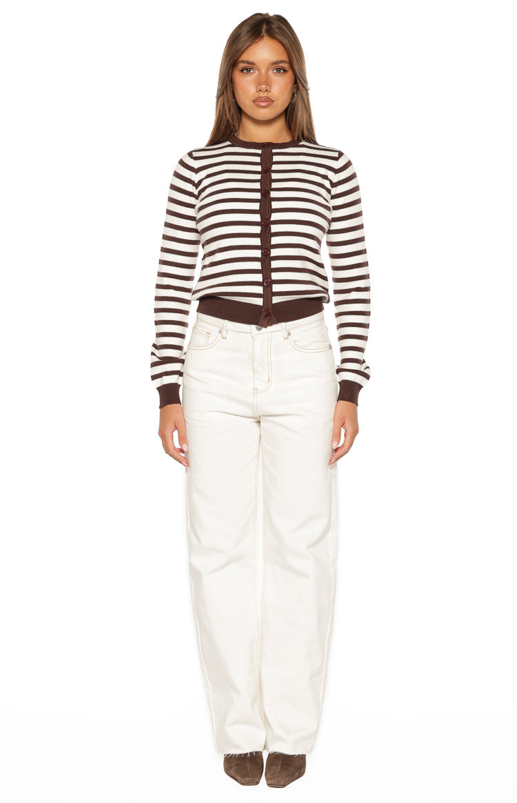 Felix Scallop Edge White Denim Jeans