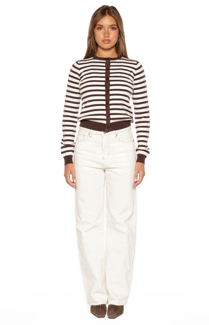 Felix Scallop Edge White Denim Jeans