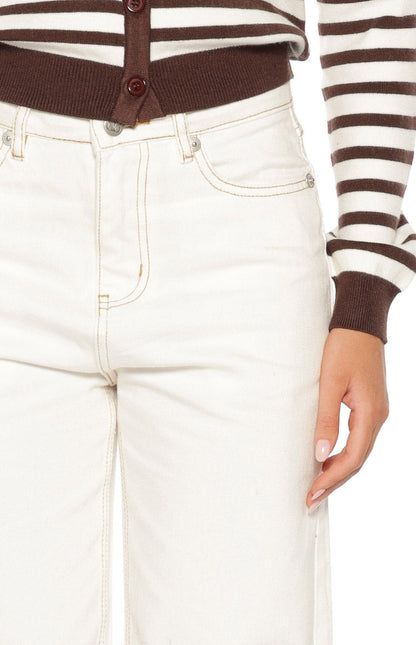 Felix Scallop Edge White Denim Jeans