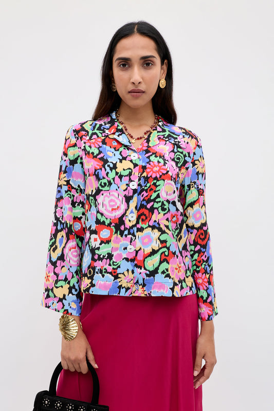 Ginette - Ikat Bloom Charcoal