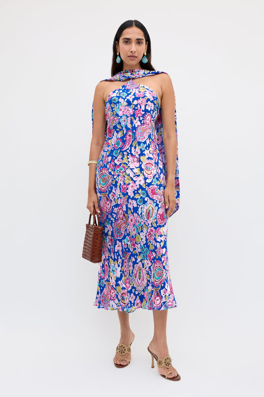 Hayley - Cara Floral Devore Blue