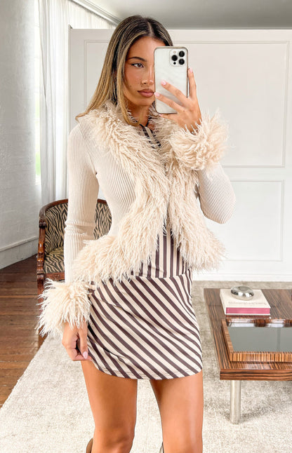 Jane Brown Stripe Halter Mini Dress