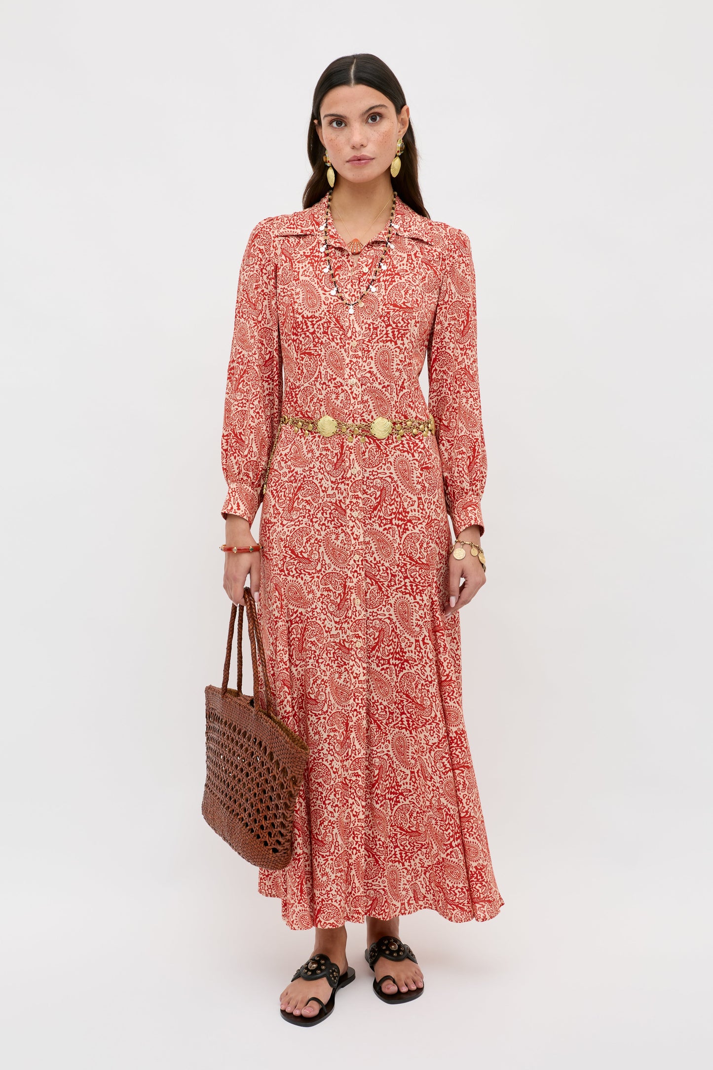maddison dress woodcut gremlin red