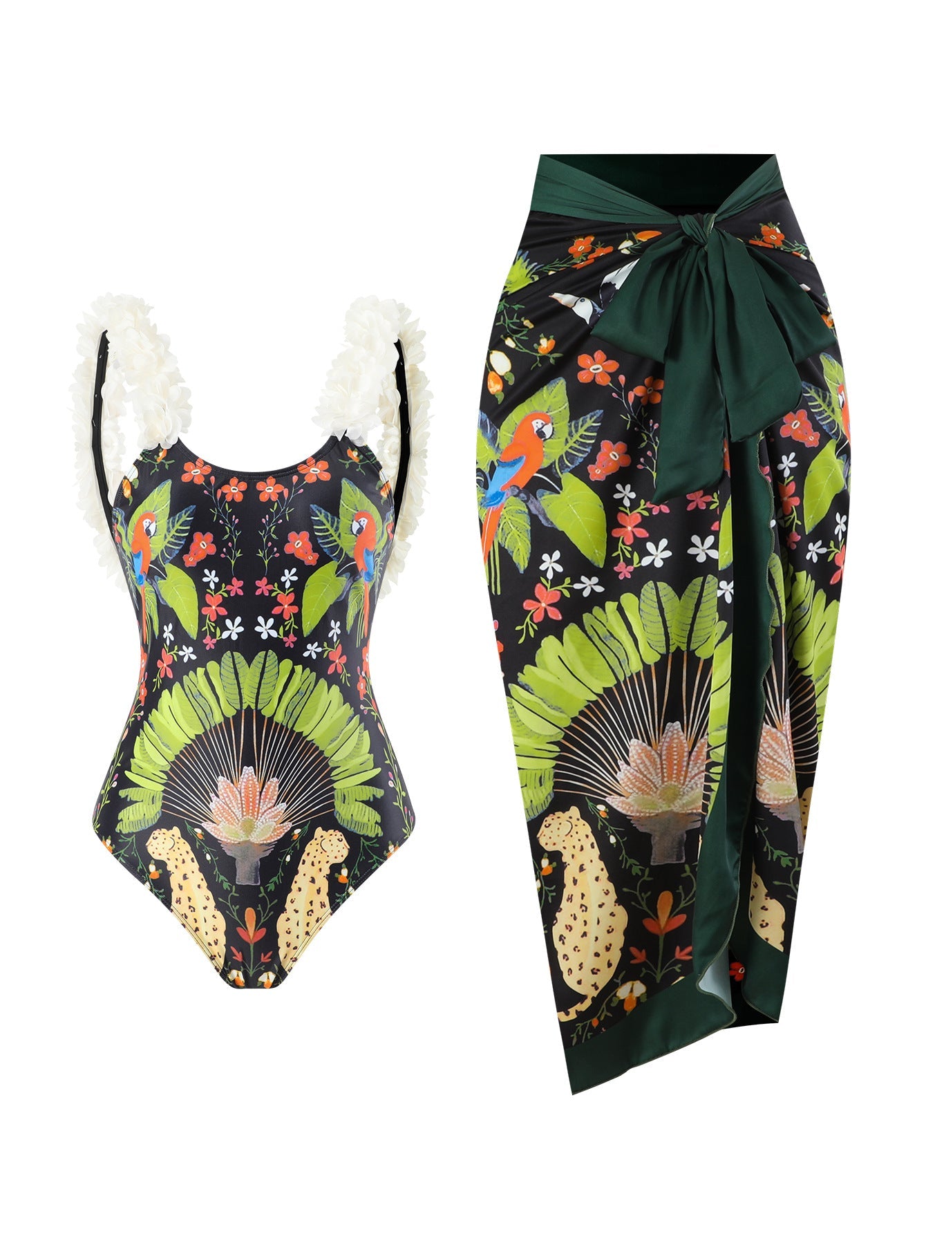 Print Skirted One-Piece Swimsuit