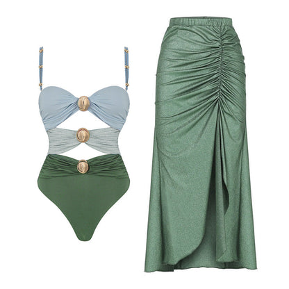 Ring Buckle One-Piece Swimsuit