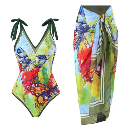 Print One-Piece Swimsuit