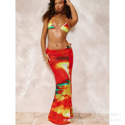 Print Strap Bikini Set