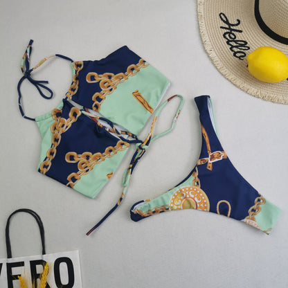 Print Triangle Bikini Set