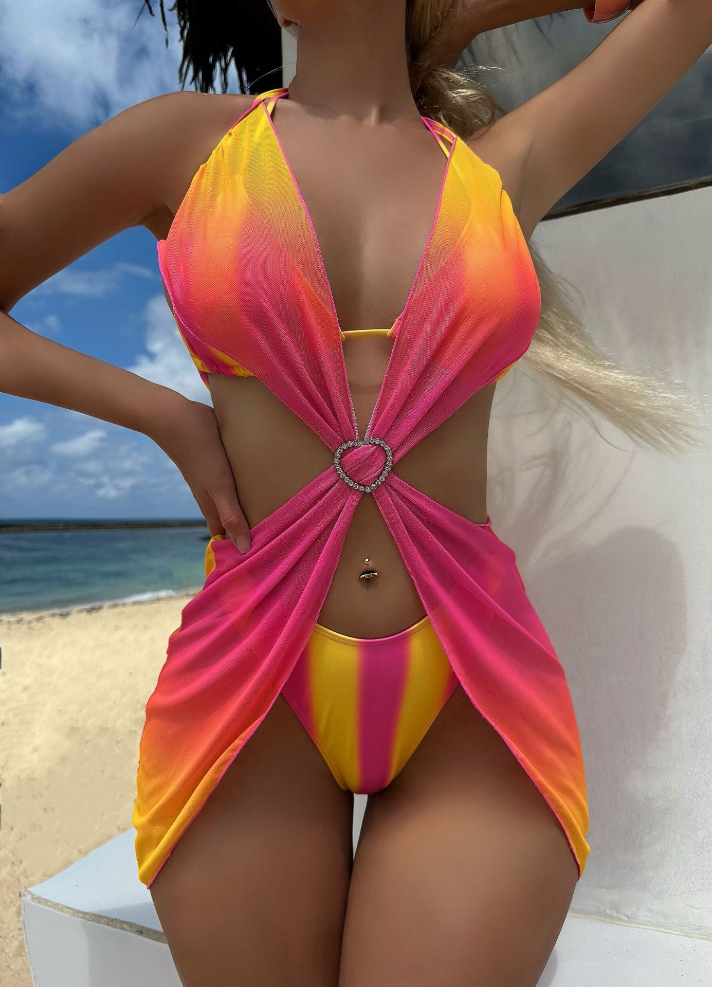 Striped Ombre Bikini Set
