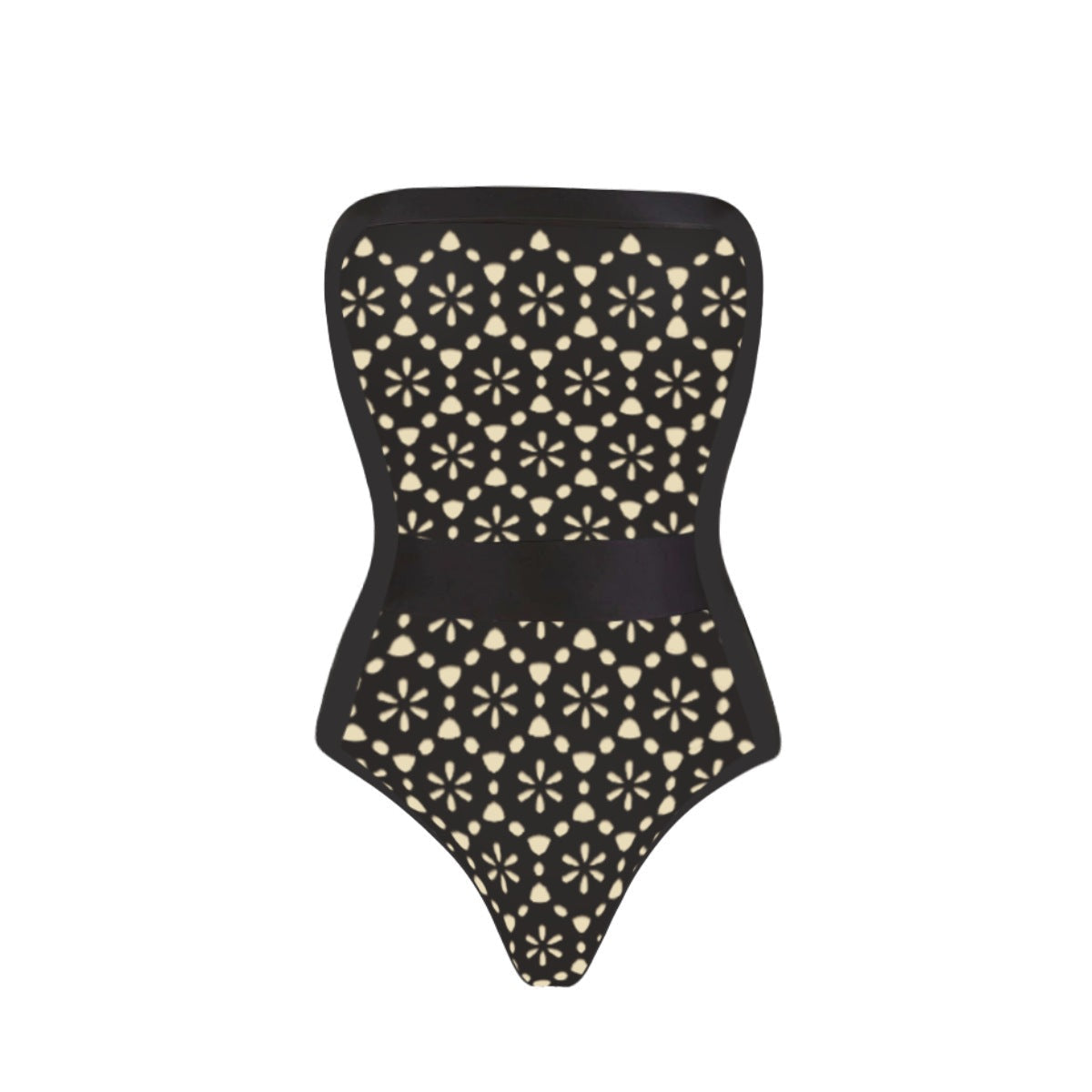 Strapless Black One-Piece Swimsuit