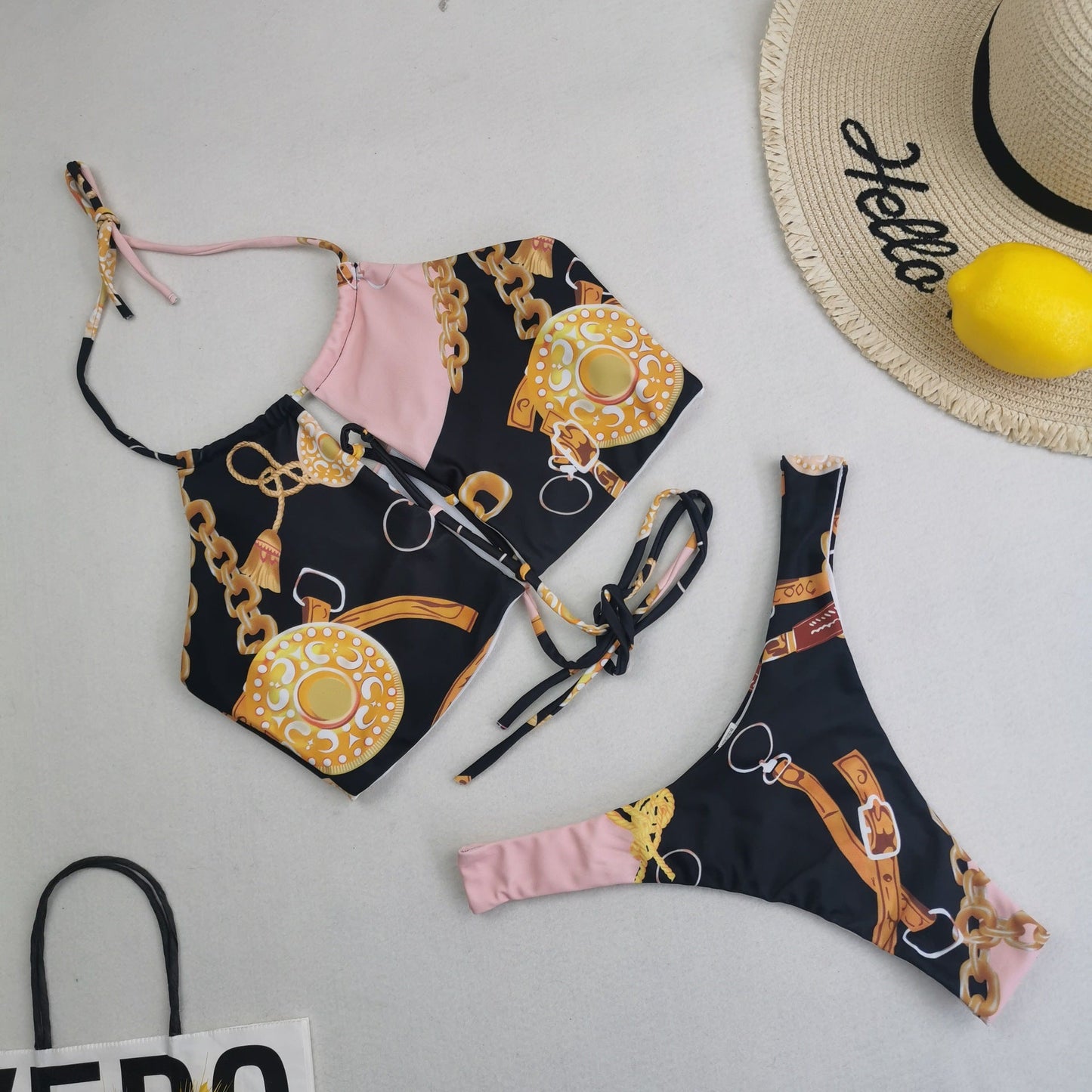 Print Triangle Bikini Set
