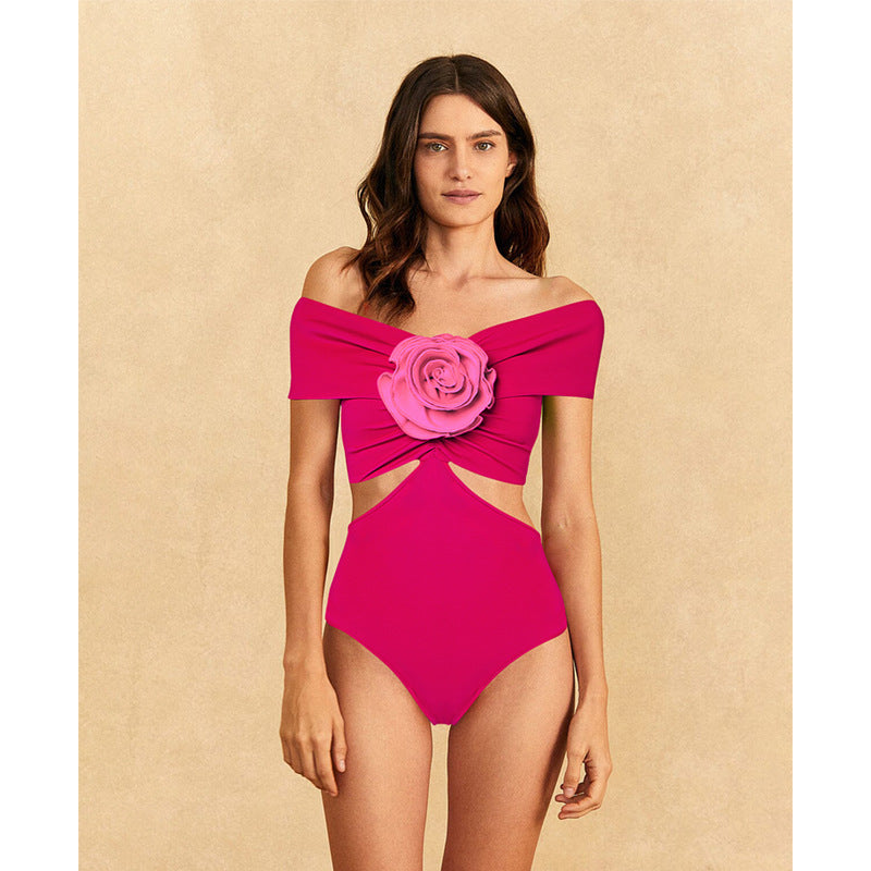 Rose Floral One-Piece Swimsuit