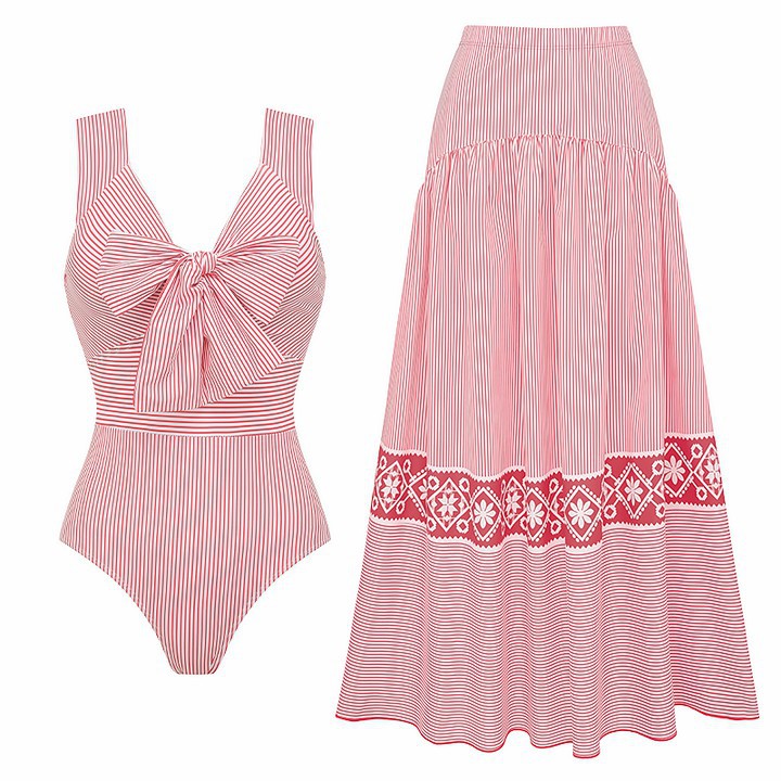 Stripe Bow Cover-Up