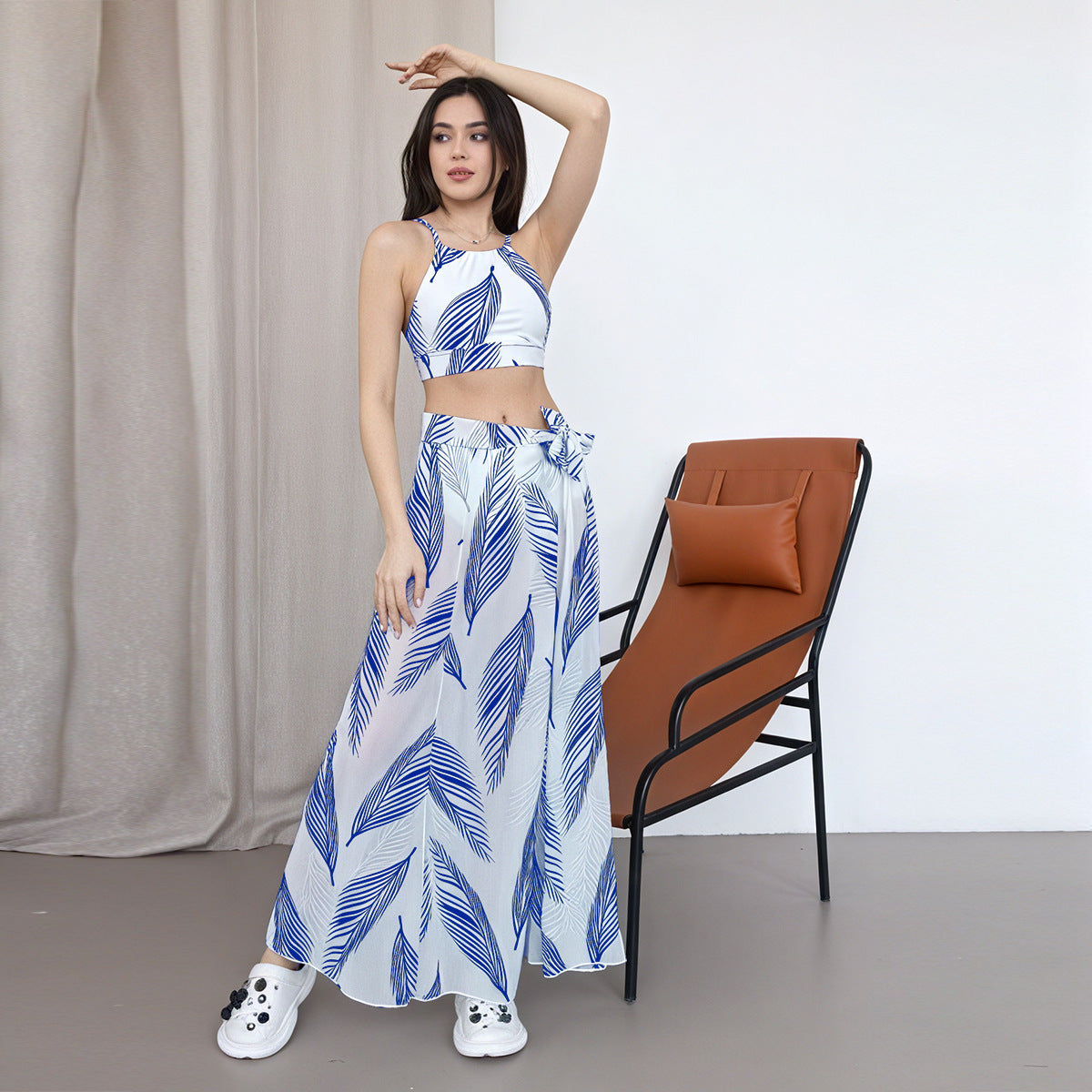 Triple Slit One-Piece Swimsuit