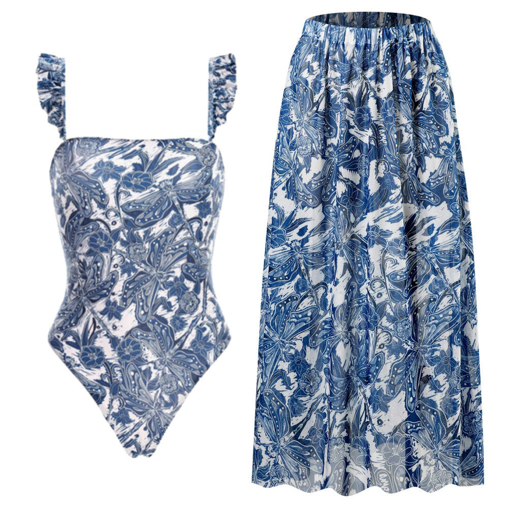 Raw Hem One-Piece Swimsuit