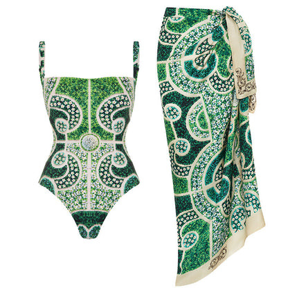 Slim Print One-Piece Swimsuit