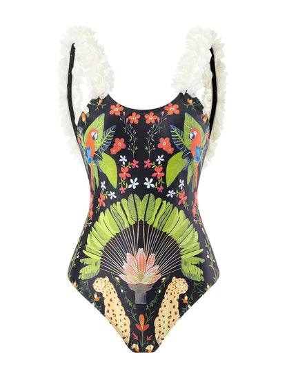 Print Skirted One-Piece Swimsuit