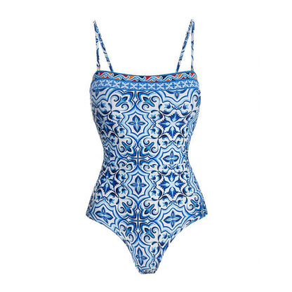 Slim Print One-Piece Swimsuit