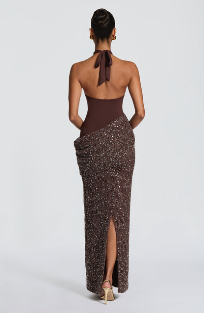 Solea Maxi Dress - Plum Brown