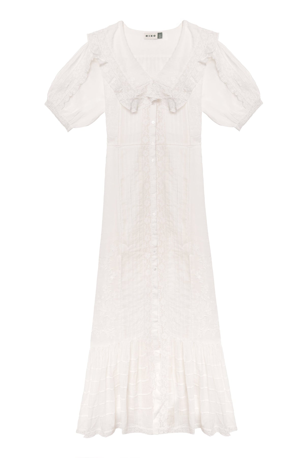 Edina - Pansy Embroidery White