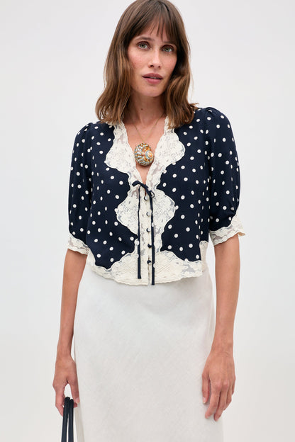 ursula top layla dot navy