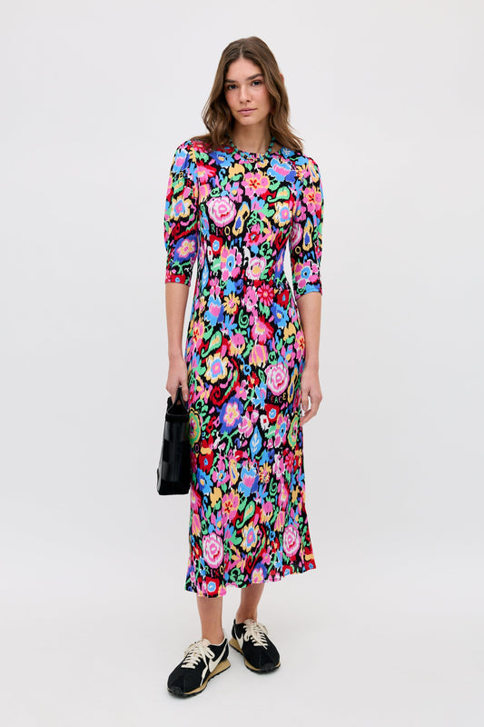 Jess - Ikat Bloom Charcoal
