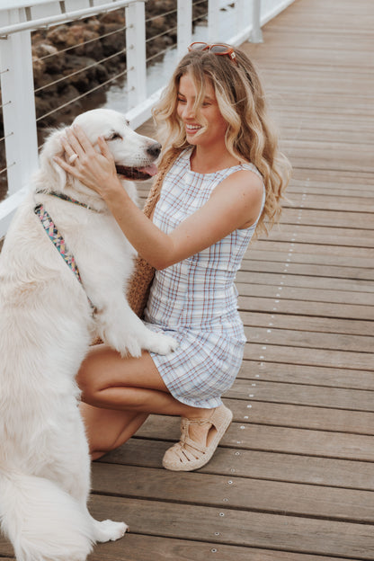 Circe Mini Dress - Light Blue Plaid