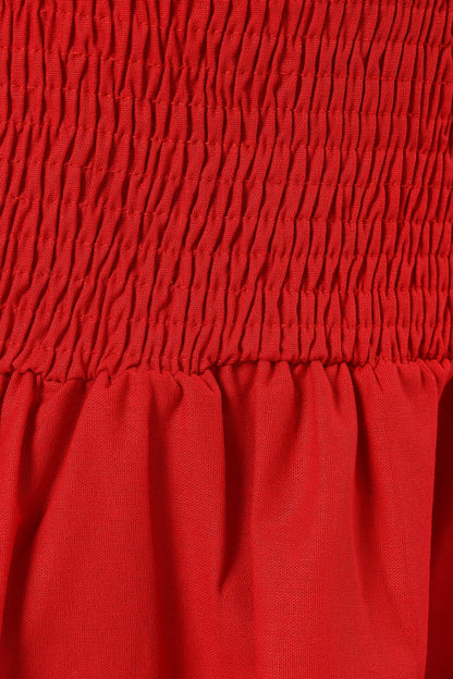 Allison One Shoulder Mini Dress - Red