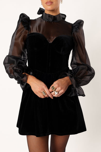 Blaire Longsleeve Mini Dress - Black