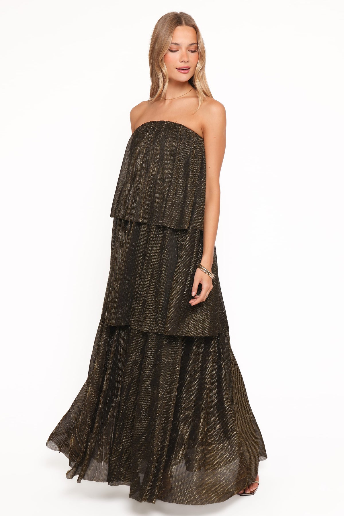 Bloom Strapless Maxi Dress - Black