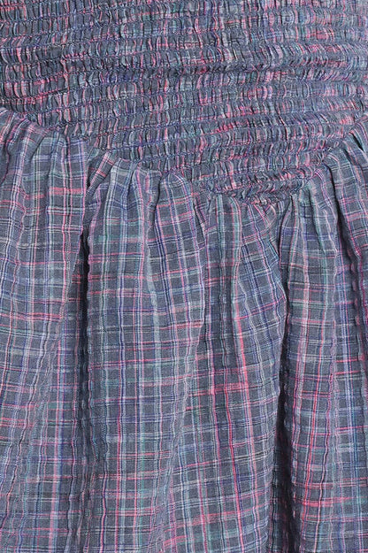 Celine Mini Dress - Navy Plaid