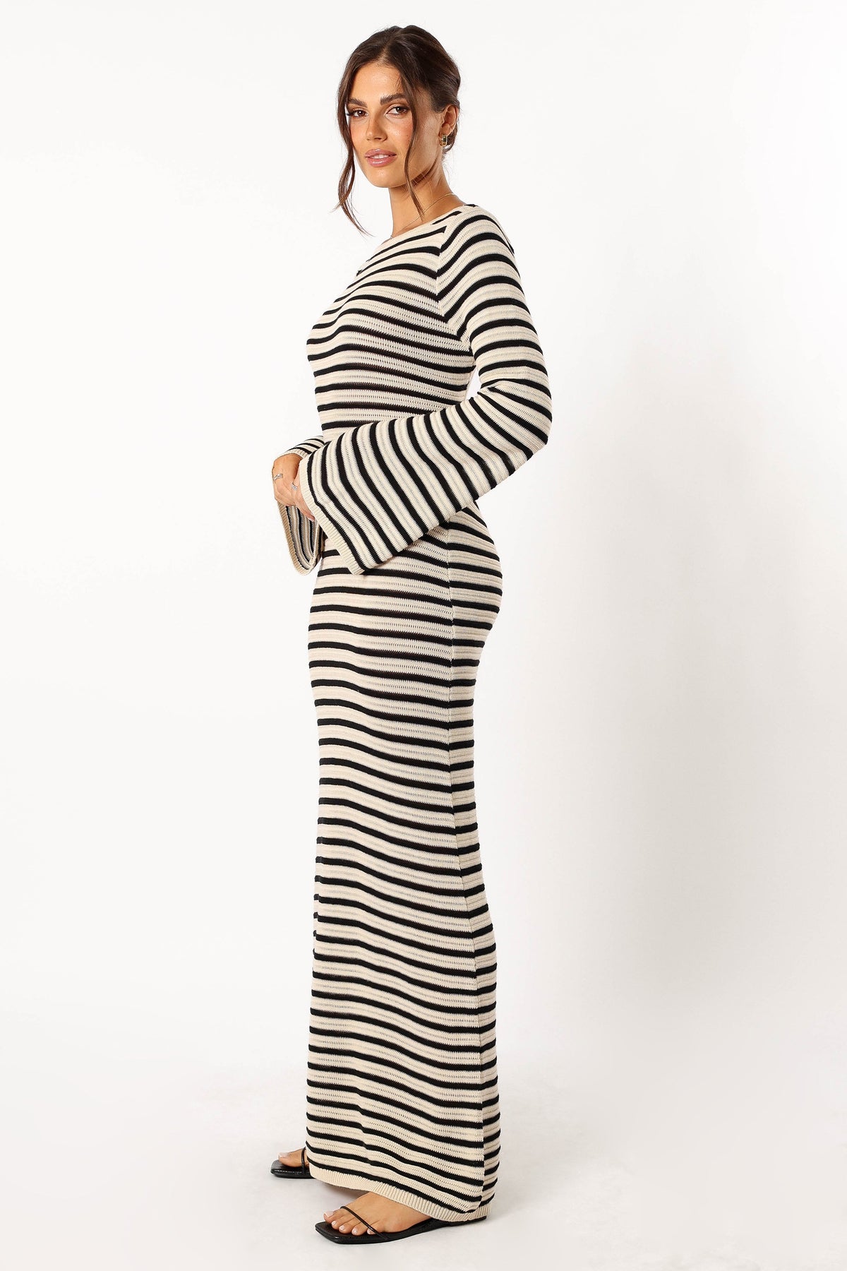 Cherie Knit Maxi Dress - Sand Black