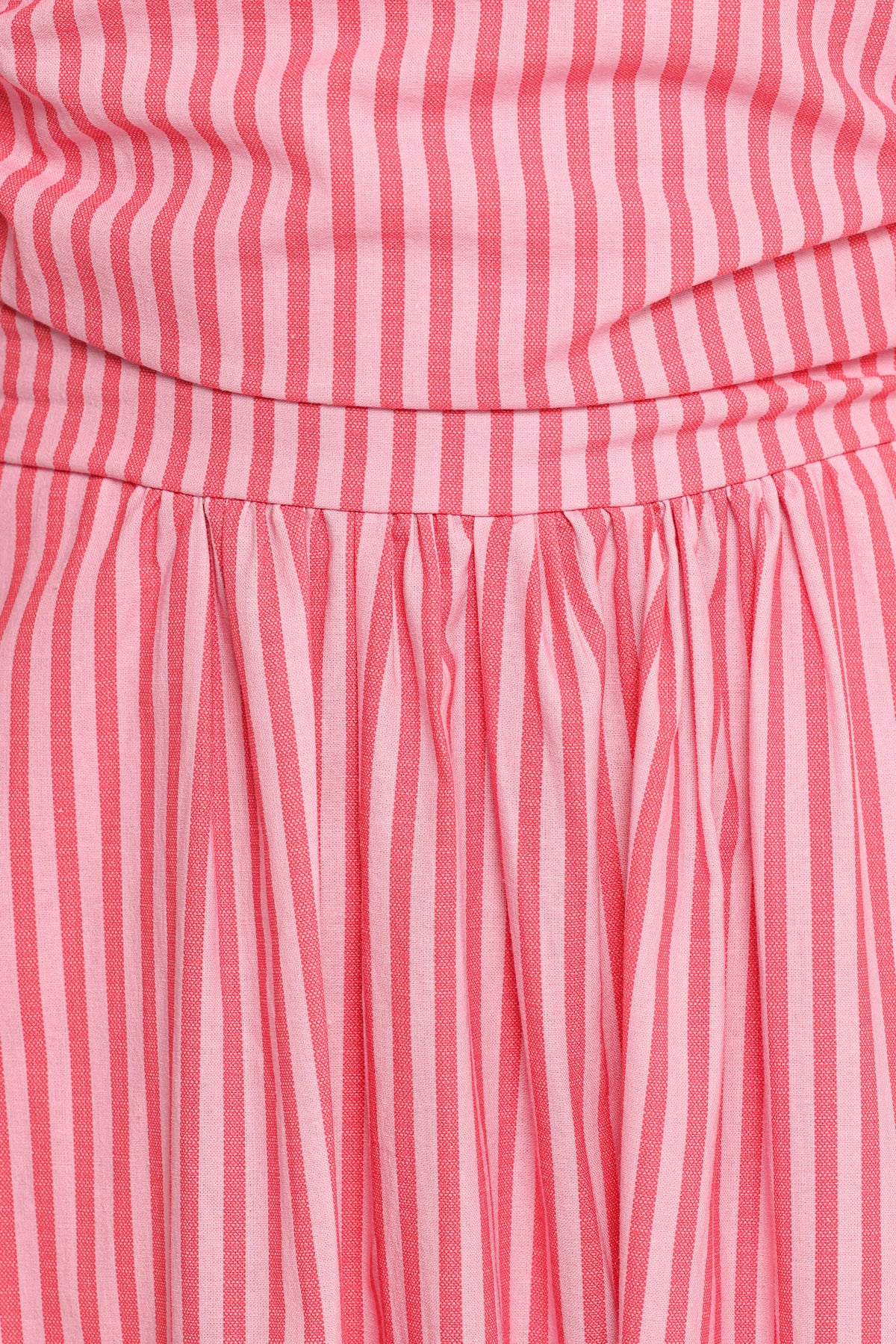 Chlo Puff Sleeve Midi Dress - Red Stripe