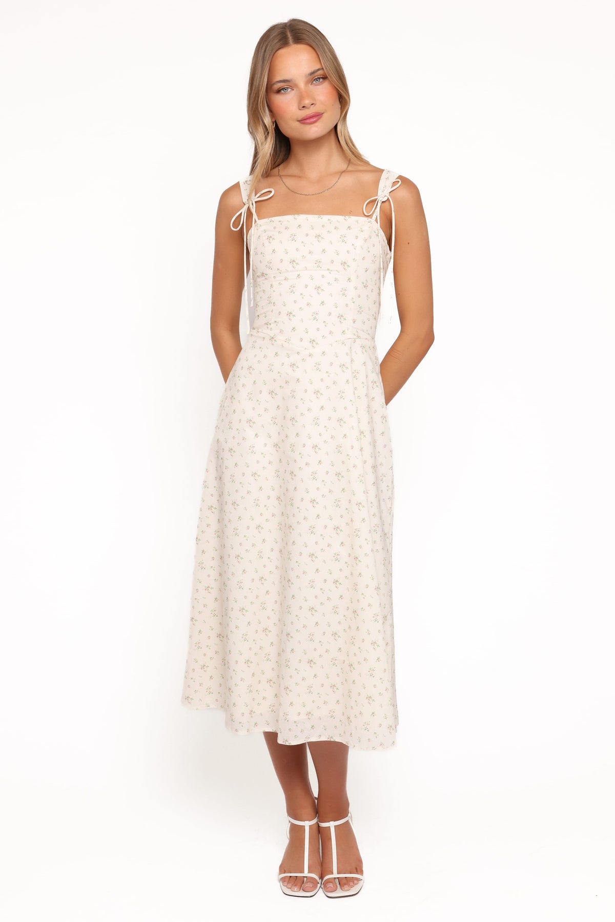Clarissa Midi Dress - White Betty