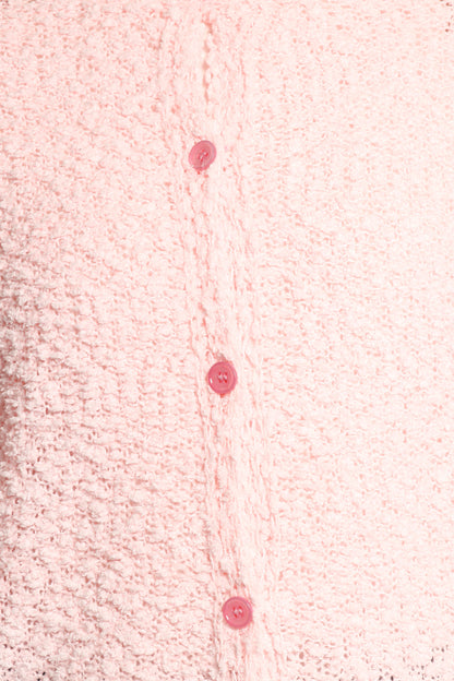 Ally Texture Cardigan - Pink