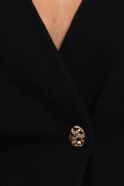 Caterina Button Cardigan - Black