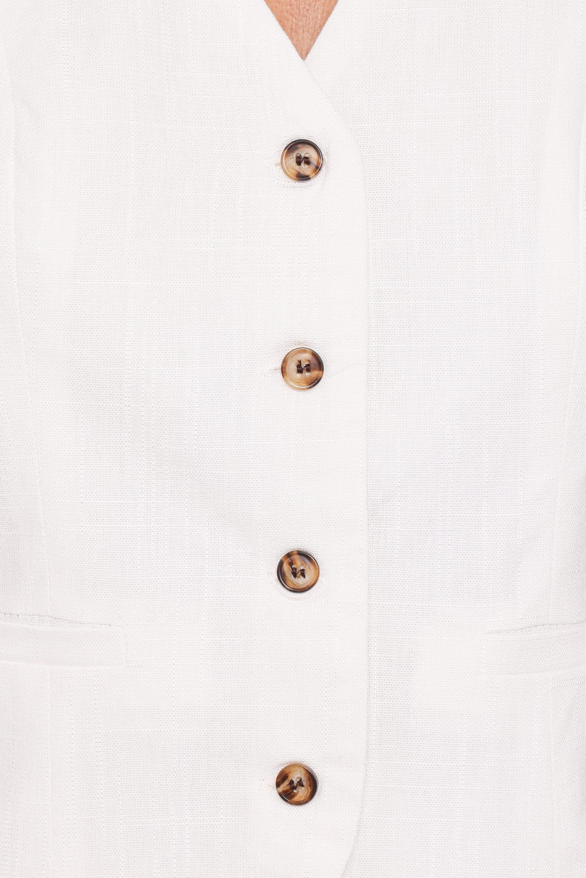 Bell Linen Vest - Cream