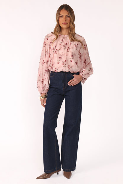 Dallas Long Sleeve Top - Pink Rose