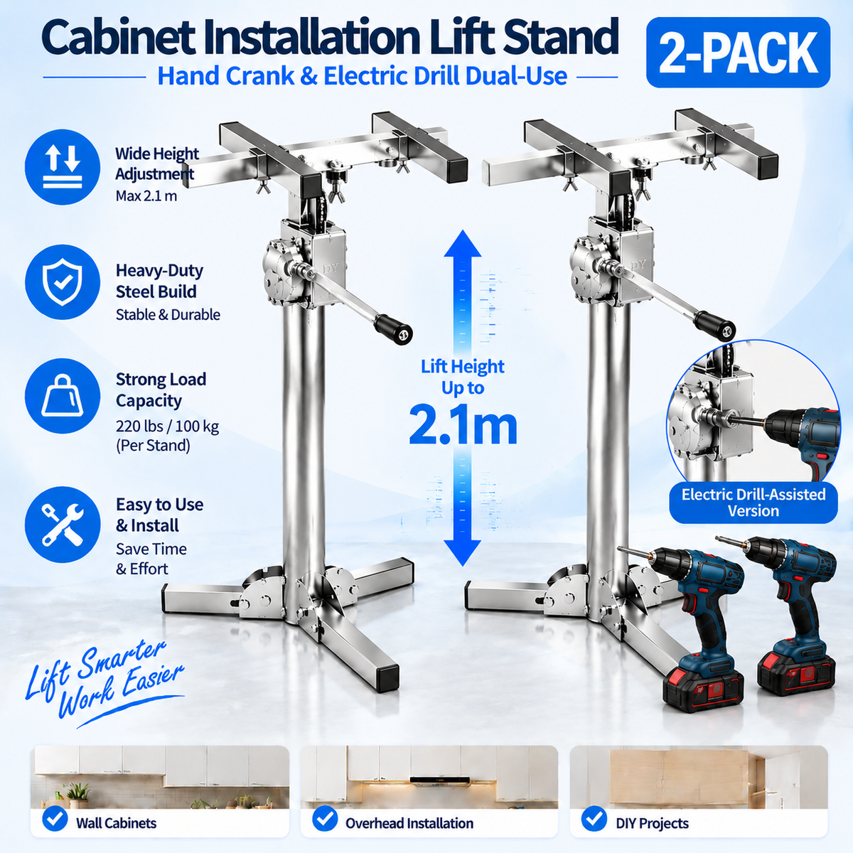 2.1 M Adjustable Heavy-Duty Professional Lifting Equipment Set